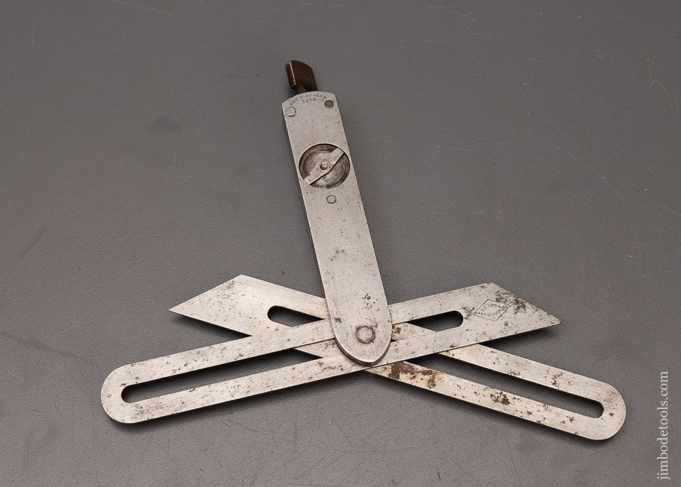 Rare ST. JOHNSBURY TOOL CO. ROBINSON’S PATENT Double Blade Bevel Square with 90° Locking Switch - 111717