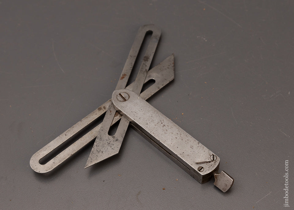 Rare ST. JOHNSBURY TOOL CO. ROBINSON’S PATENT Double Blade Bevel Square with 90° Locking Switch - 111717