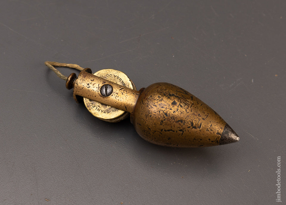 Marked STANLEY No. 2 Brass Plumb Bob with Reel - 111751