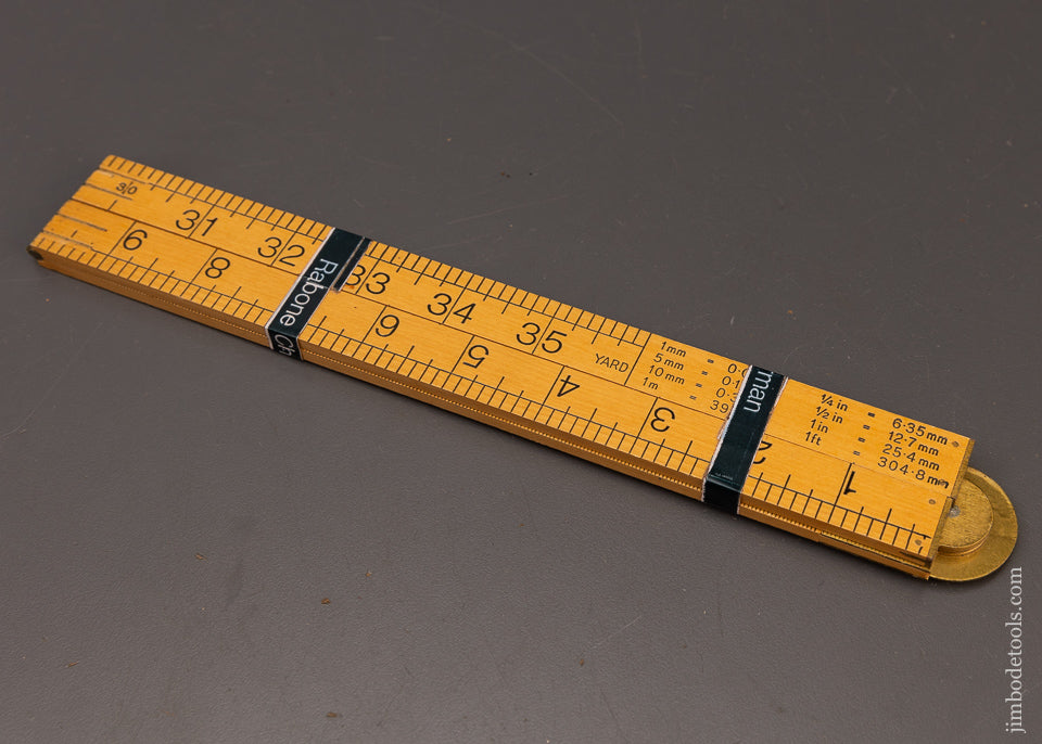 Mint Unused RABONE Boxwood Protractor 1 Meter Rule - 111770