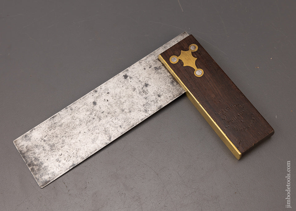 Rare J. NICHOLS PHILAD’A Rosewood Try Square 6 Inch Saw Maker - 111772