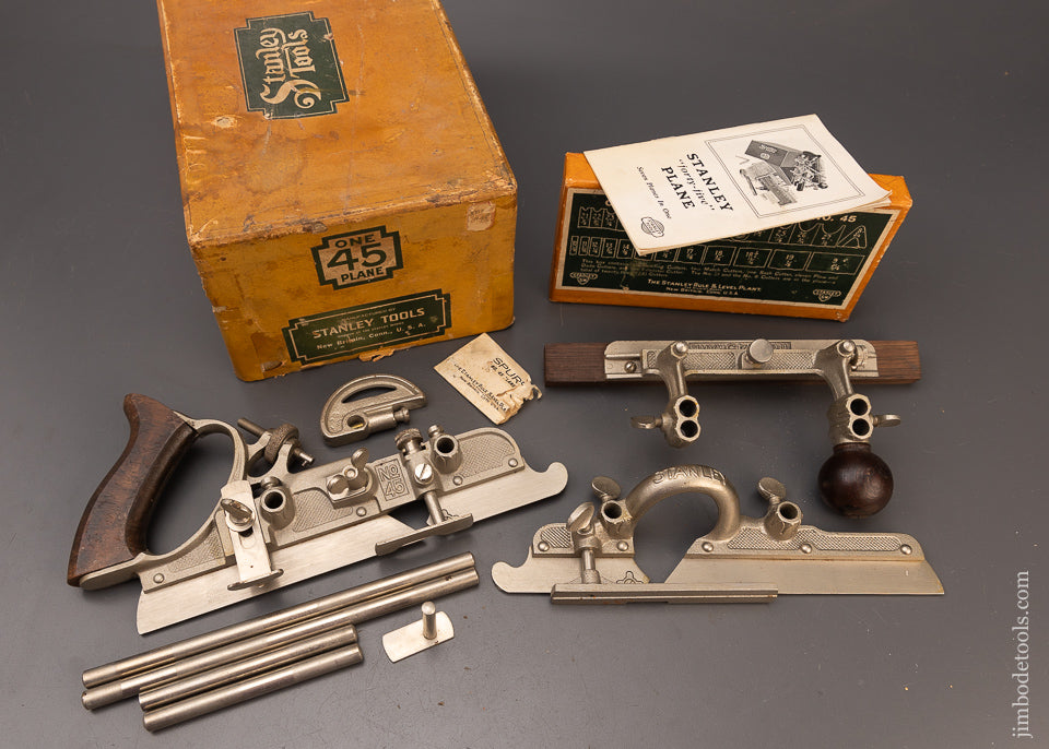 Mint 100% Complete STANLEY No. 45 Combination Plane in Original Box - 111774