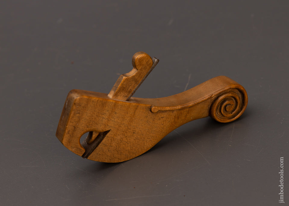 Ornately Carved Violin Maker’s Curved Rabbet Plane - 111812