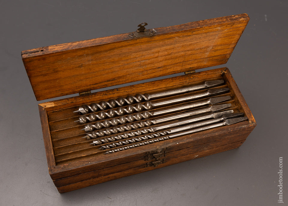 Fine RUSSELL JENNINGS Auger Bits EARLY 14 Bit Set in Original Three Tiered Box - 111825