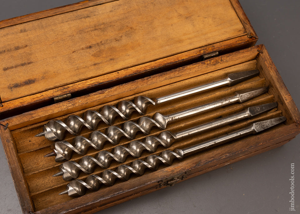Fine RUSSELL JENNINGS Auger Bits EARLY 14 Bit Set in Original Three Tiered Box - 111825