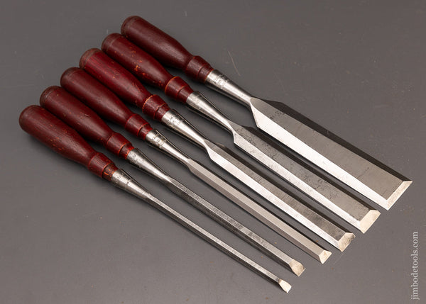Near Mint Set of 6 STANLEY No. 720 Chisels - 111845