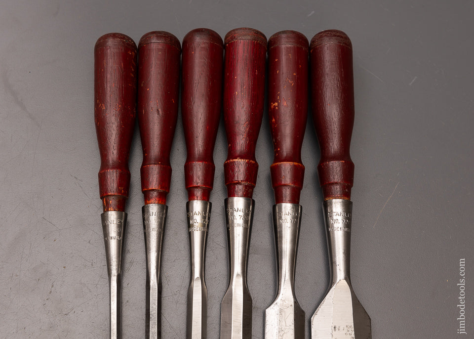 Near Mint Set of 6 STANLEY No. 720 Chisels - 111845