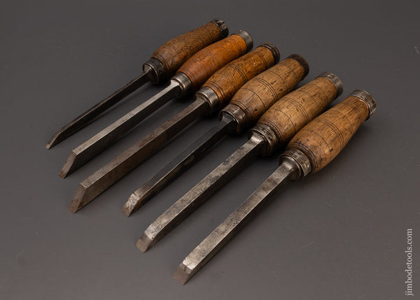 Great Set of 6 Dutch Heavy Mortise Chisels - 111856