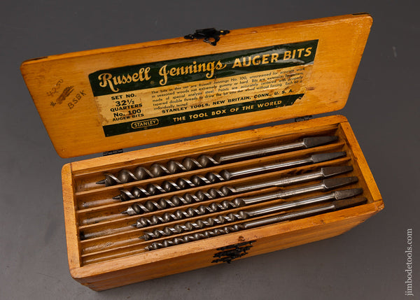 Fine Complete Set of 13 RUSSELL JENNINGS Auger Bits in Original Three Tiered Box - 111881