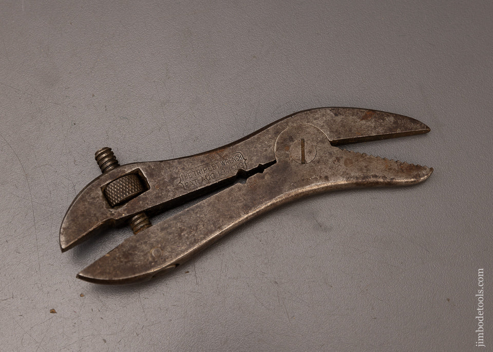 Awesome & Rare! 5 inch STANLEY TRIPLET Adjustable Wrench - 111890