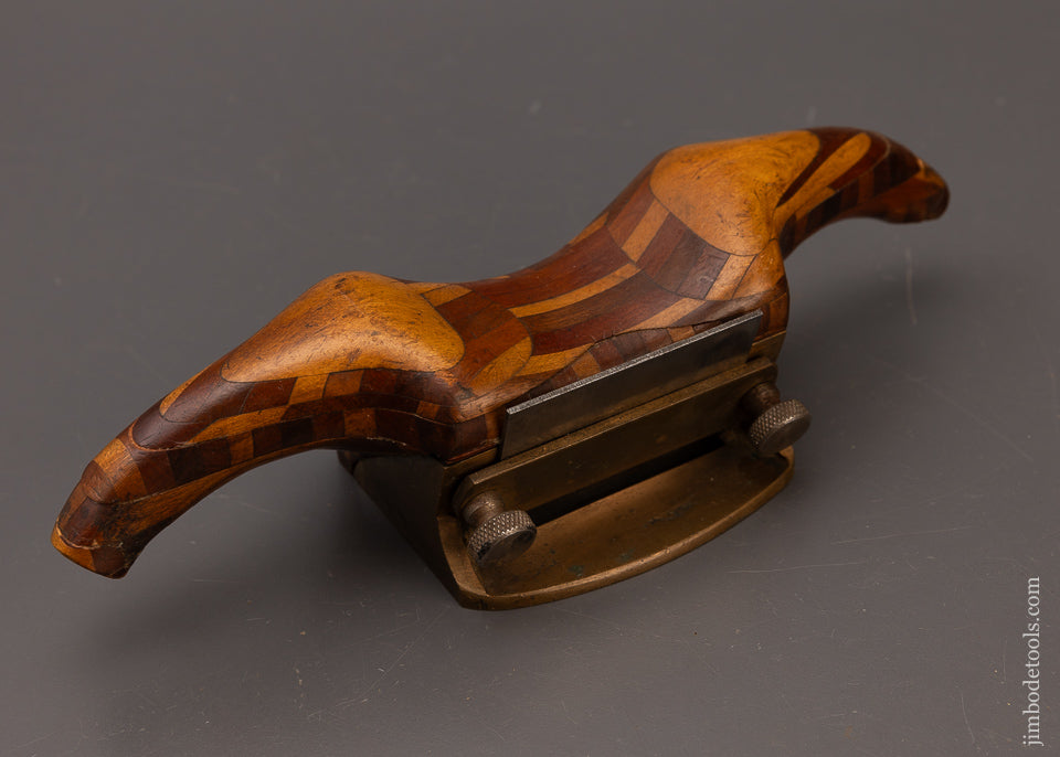 Gorgeous Inlaid Ram’s Horn Scraper Plane - 111906