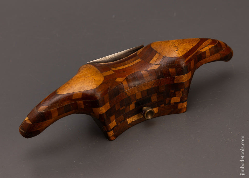 Gorgeous Inlaid Ram’s Horn Scraper Plane - 111906