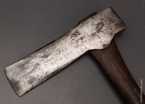 Extra Fine WM. BEATTY CHESTER PA Mortise Axe with Original Handle Cow Logo - 111912