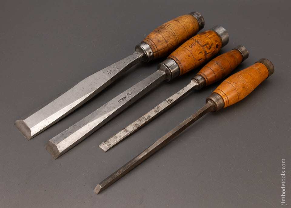 Sweet Set of 4 Dutch Chisels with Boxwood Handles - 111953