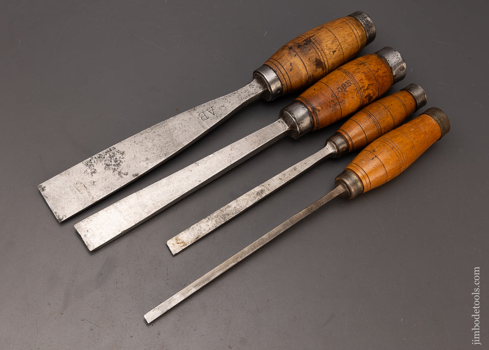 Sweet Set of 4 Dutch Chisels with Boxwood Handles - 111953