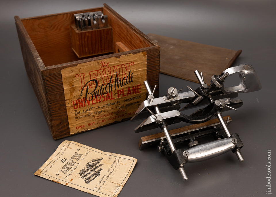 LEWIN Plow Plane Complete with All 18 Cutters Mint in Original Box - 111989