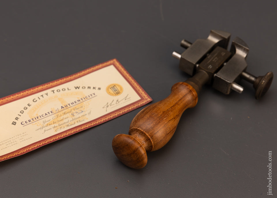 BRIDGE CITY TOOL WORKS CT-5 Rosewood Hand Vise Mint in Box with Much Patina - 111995