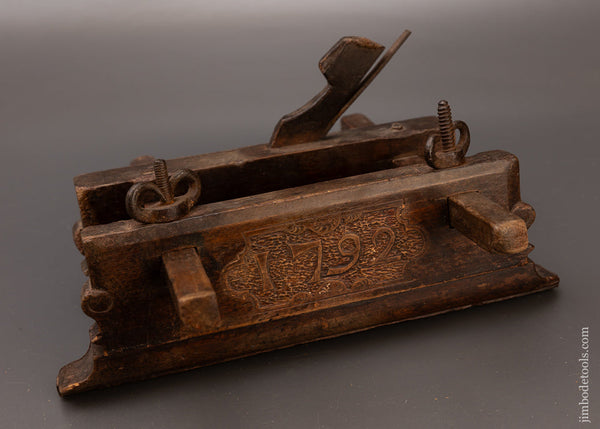 Carved & DATED 1792 Dutch Plow Plane by H. DUSING ANHOLT - 112007