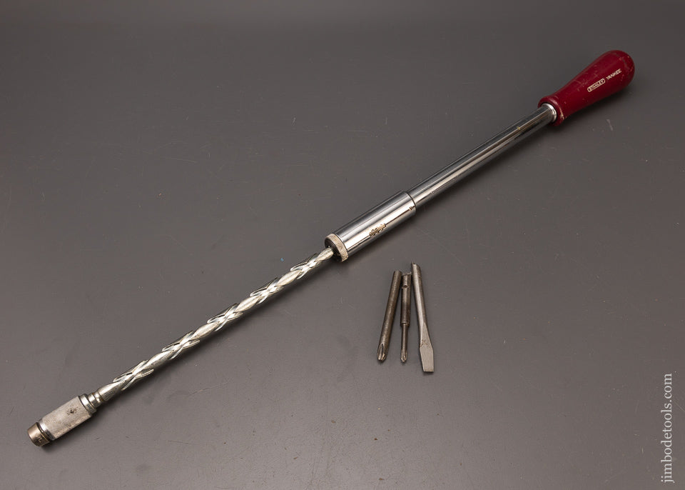 Near Mint STANLEY YANKEE No. 131A Automatic Screwdriver with 3 Bits - 112076