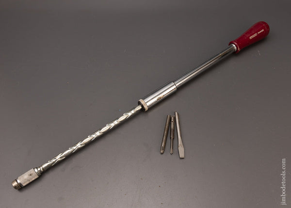 Near Mint STANLEY YANKEE No. 131A Automatic Screwdriver with 3 Bits - 112076