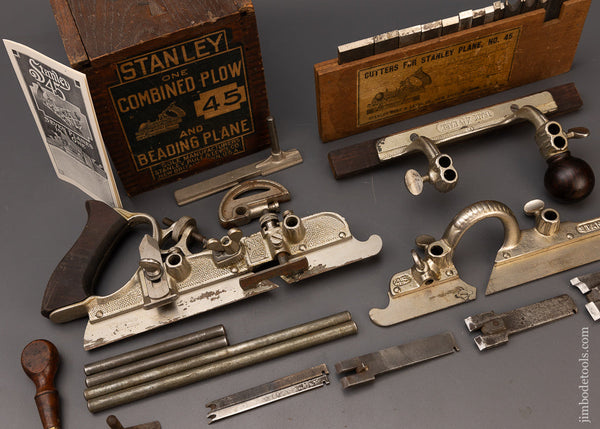 Fine & Complete STANLEY No. 45 Combination Plane in its Original Chestnut Box - 112108