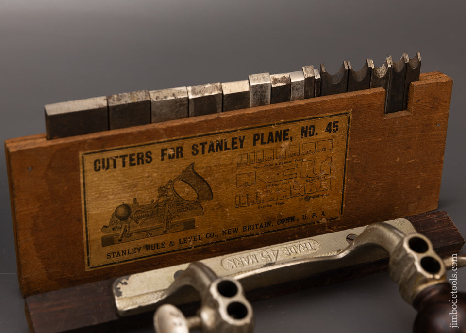 Fine & Complete STANLEY No. 45 Combination Plane in its Original Chestnut Box - 112108