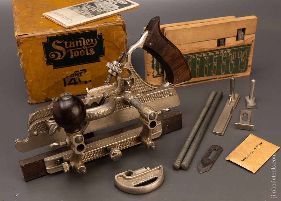 Extra Fine 100% Complete STANLEY No. 45 Combination Plane in Original Box - 112151