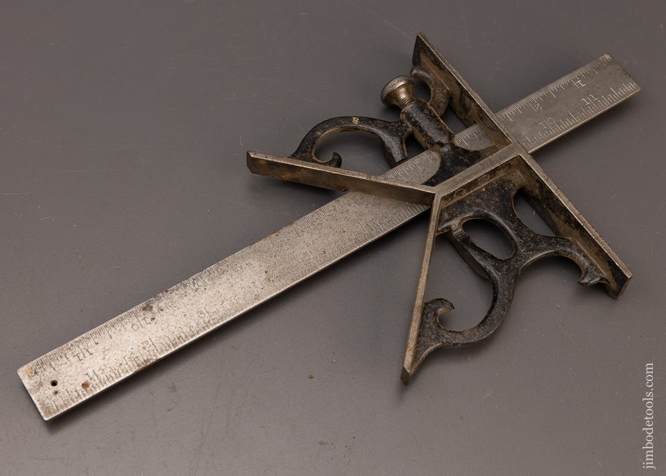 Rare & Fancy CHAPLINS PATENT Combination Square & Center Finder - 112181