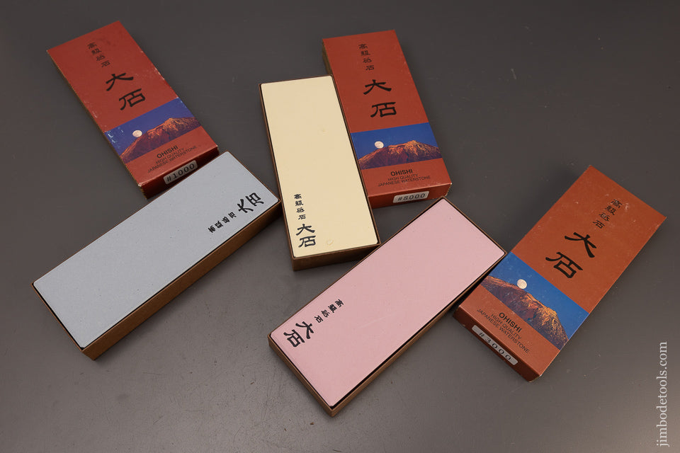 3 Mint in Boxes Japanese Water Stones 1000. 3000 & 8000 Grit - 112227