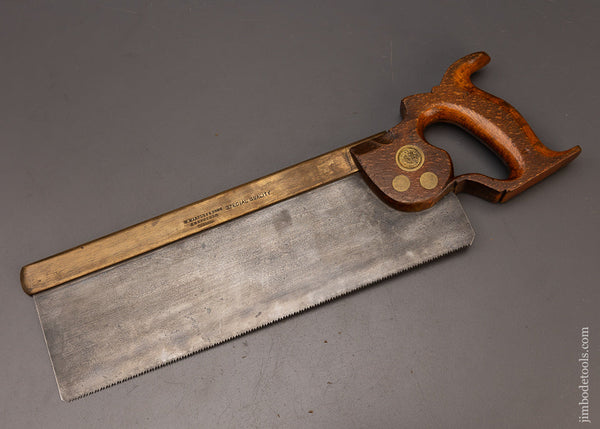 Early Split Screw MARPLES Brass Back Carcass Saw Tuned by Michael Merlo - 112230