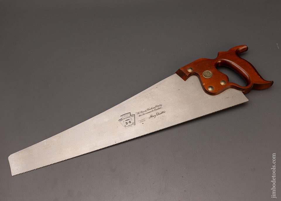 New Old Stock Mint DISSTON No. D-8 Hand Saw - 112247