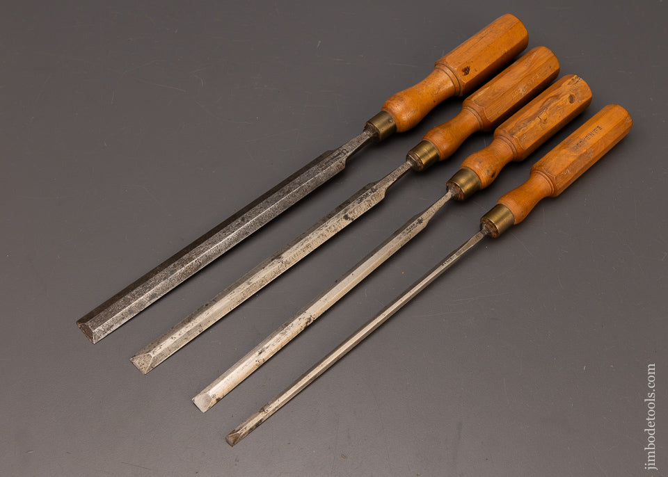 Set of 4 Boxwood Handled Paring Chisels - 112249