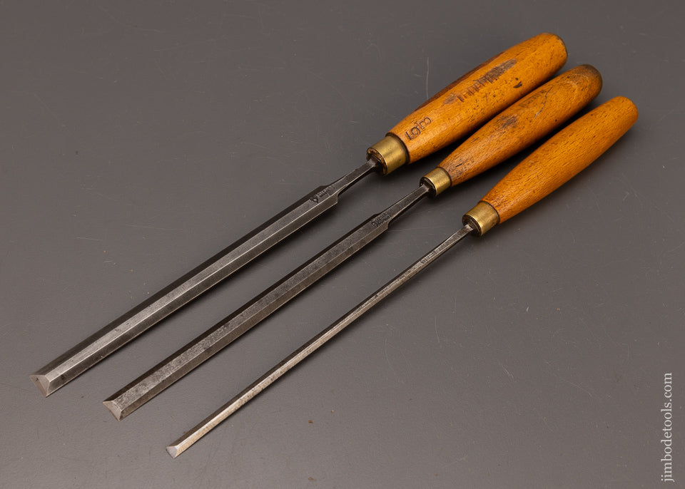 3 Long, Thin English Paring Chisels by H. TAYLOR - 112282