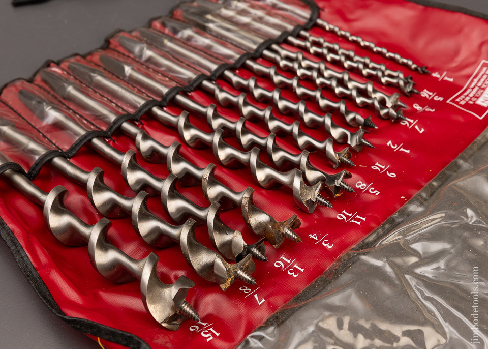 Compete Set of 13 RUSSELL JENNINGS Auger Bits in Original Roll - 112285