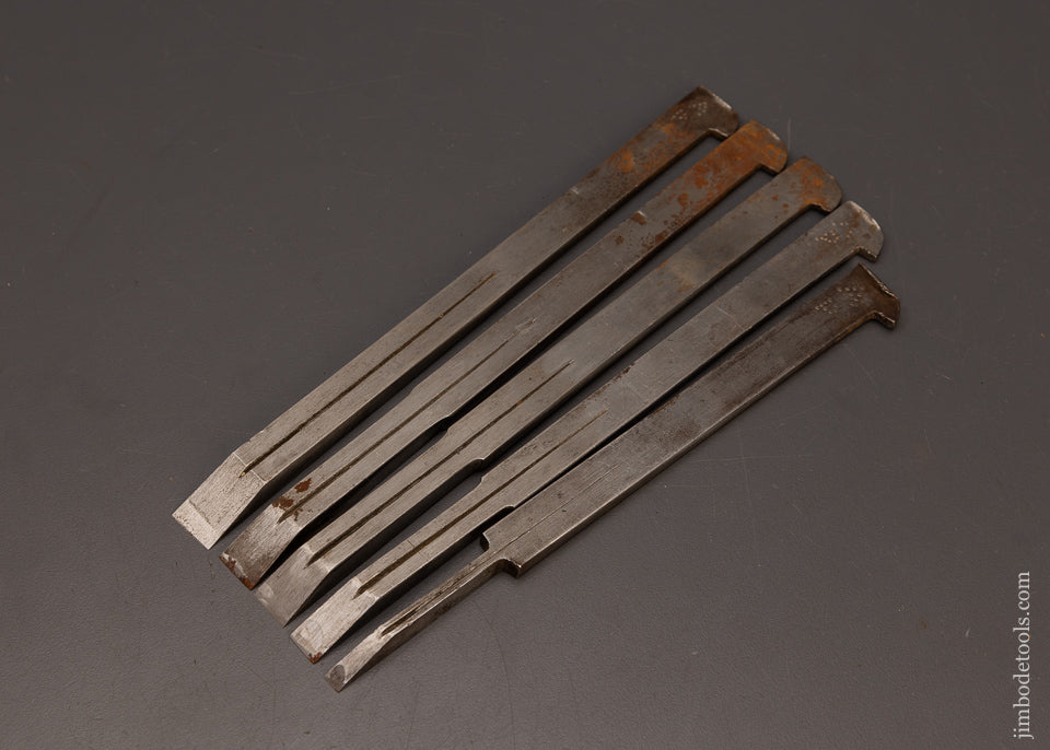 Extra Fine Set of 5 Plow Plane Irons MATHIESON - 112337