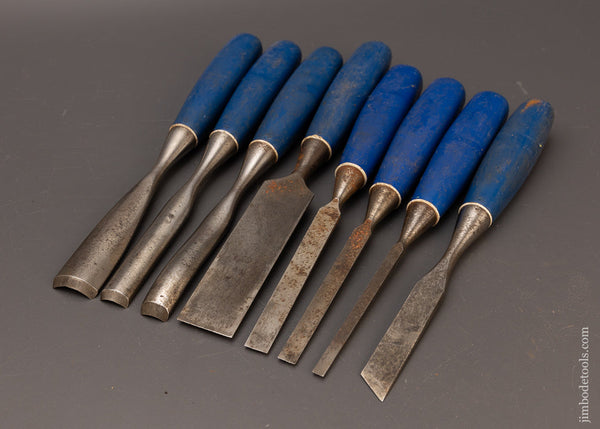 Set of 8 MARPLES BLUE CHIP Chisels & Gouges - 112370 – Jim Bode Tools