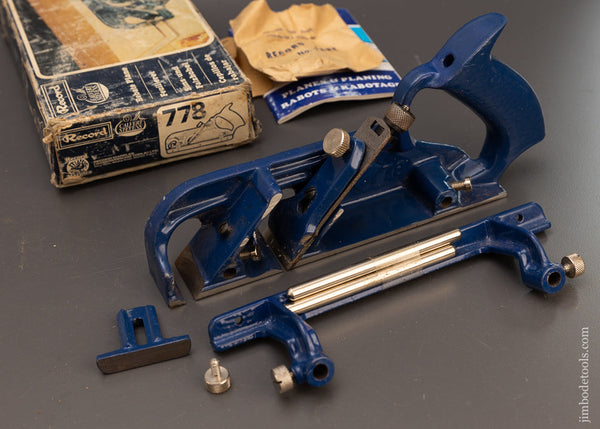 RECORD No. 778 Duplex Rabbet & Filletster Rebate Plane Mint in Box - 112425