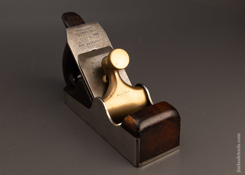 Fine SPIERS Dovetailed Rosewood Infill Smooth Plane with Rare D Handle - 112448
