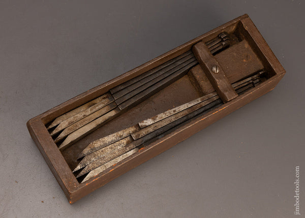 Fine Set of 8 MARPLES Plow Plane Irons - 112540