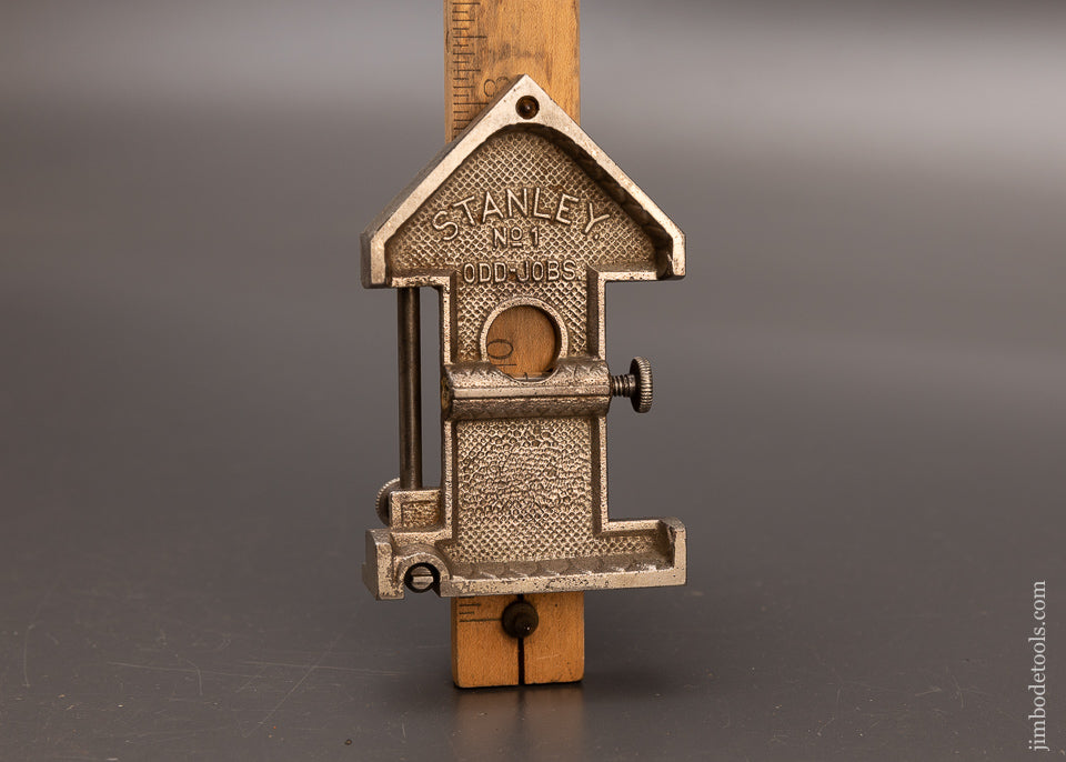 Rare STANLEY No. 1 Odd Jobs Combination Tool with Rule & Scribe - 112541