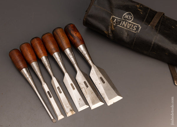 STANLEY EVERLASTING Chisel Set No. 120 Near Mint in Original Roll - 112617