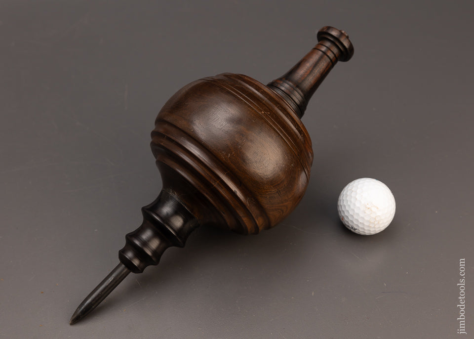 Massive 12 Inch! Plumb Bob Lignum Vitae, Ebony, Steel Tip - 112631