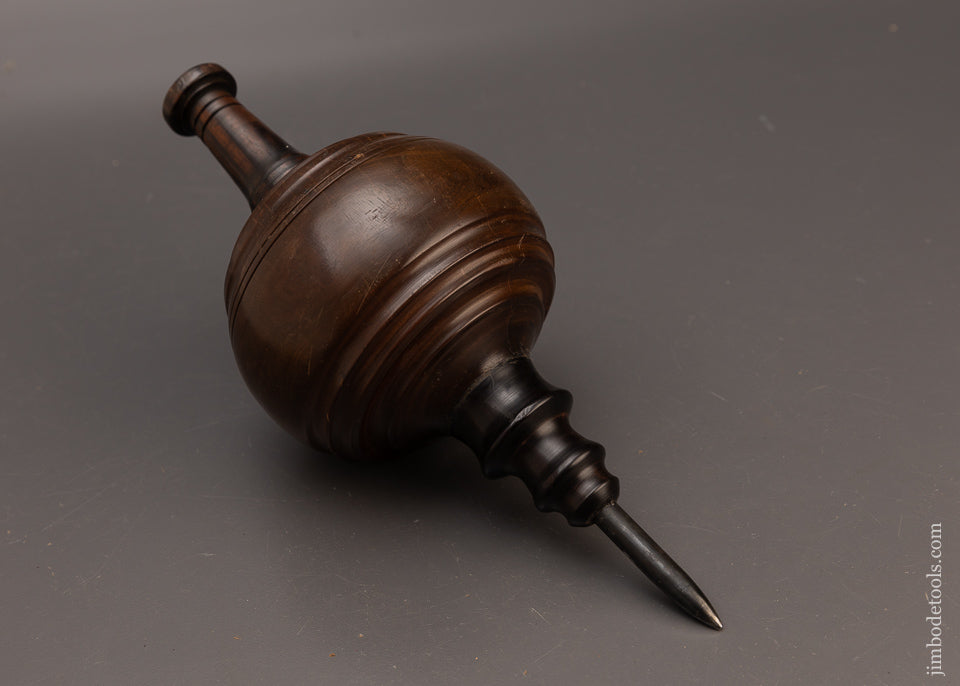 Massive 12 Inch! Plumb Bob Lignum Vitae, Ebony, Steel Tip - 112631