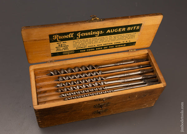 Complete & Fine Set of 13 RUSSELL JENNINGS Auger Bits in Original Three Tiered Box - 112644