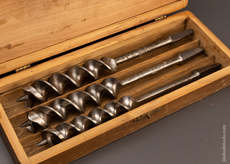 Complete & Fine Set of 13 RUSSELL JENNINGS Auger Bits in Original Three Tiered Box - 112644