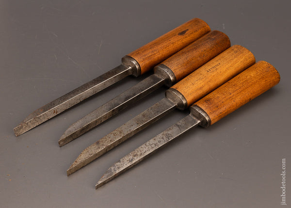 Fine Set of 4 I. & H. SORBY Pig Sticker Mortise Chisels - 112710