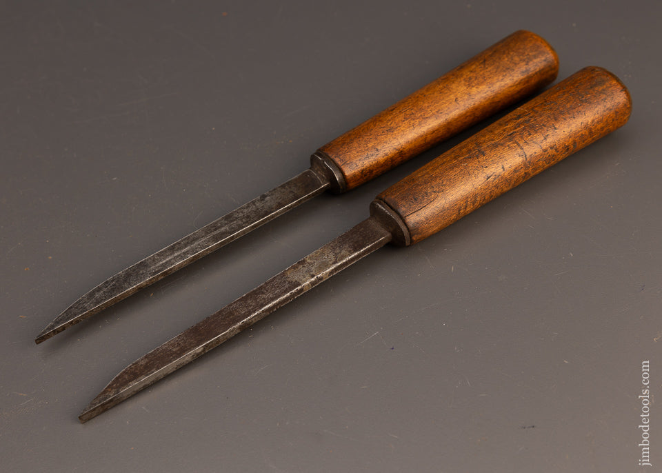 Fine Pair of 18th Century Pig Sticker Mortise Chisel by P. LAW - 112738