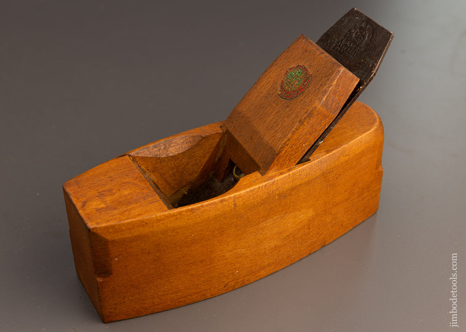 Near Mint MARPLES English Beech Coffin Smooth Plane with Decal - 112746