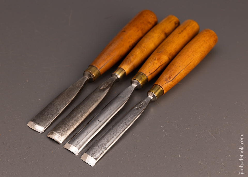 4 Wide Carving Chisels Gouges by ADDIS, HERRING BROS., MARPLES - 112805