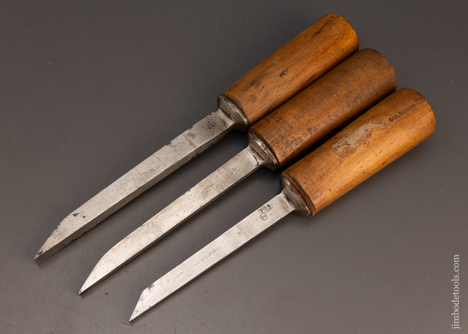 Extra Fine Set of 3 MARPLES Pig Sticker Mortise Chisels Marked Only “320”- 112762
